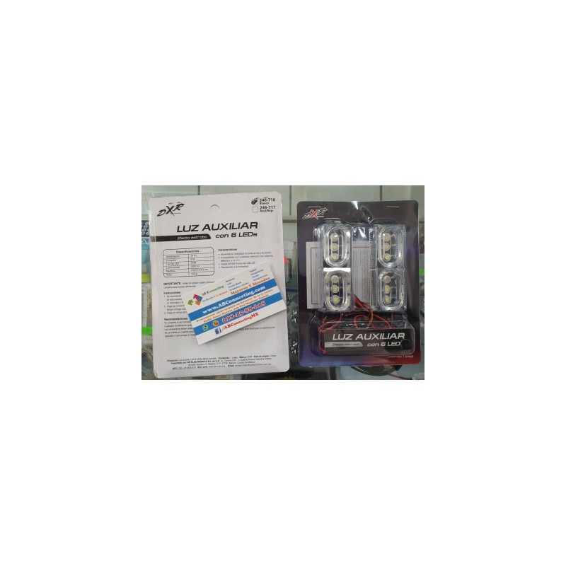 luz aux 6 led estrobo blanco