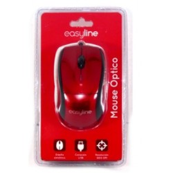 mouse alambrico easy line rojo el-993315