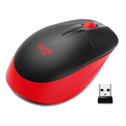 mouse inalambrico logitech m190 rojo-negro