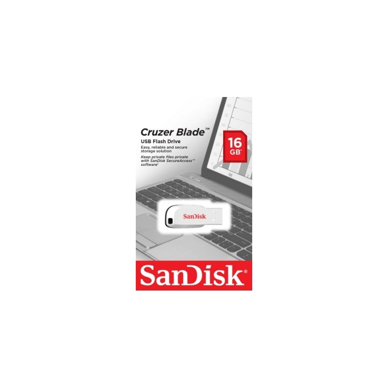 memoria usb 16gb sandisk blanco