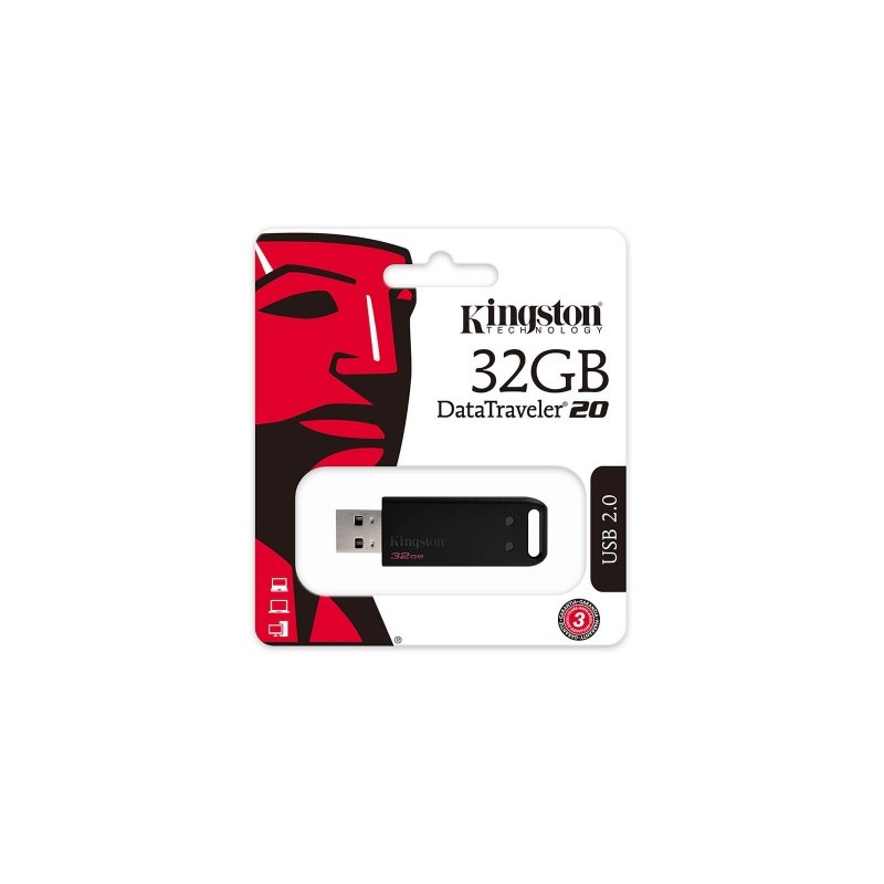 memoria usb 32gb kingston 2.0 negro