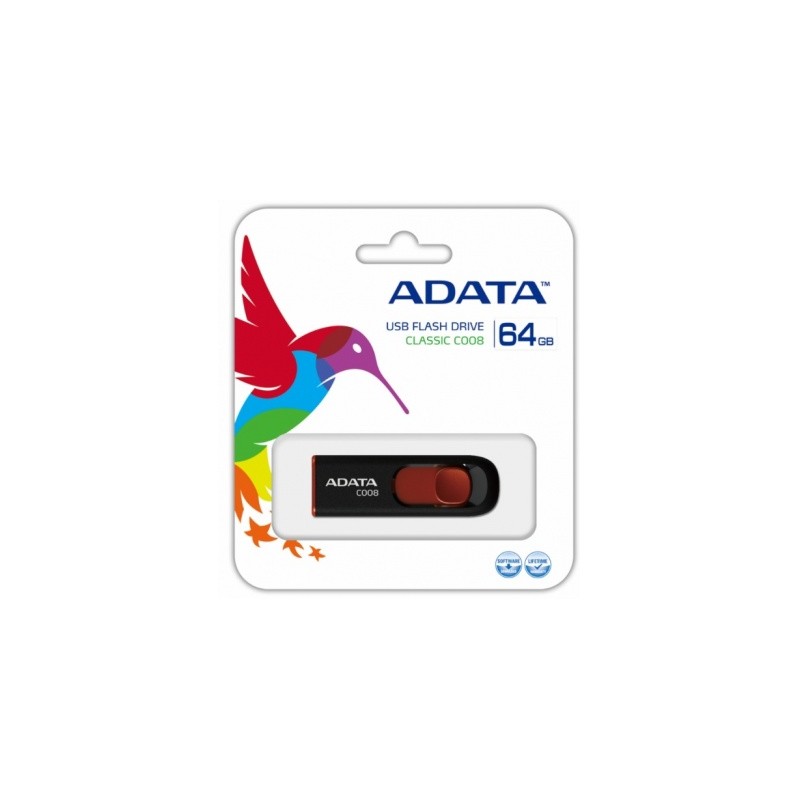 memoria usb 64gb adata c008 roja
