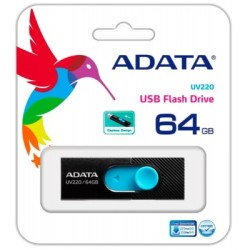 memoria usb 64gb adata uv220 negro azul