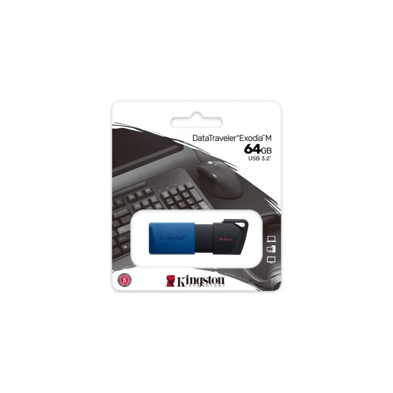 memoria usb 64gb Kingston datatraveler azul usb3.1