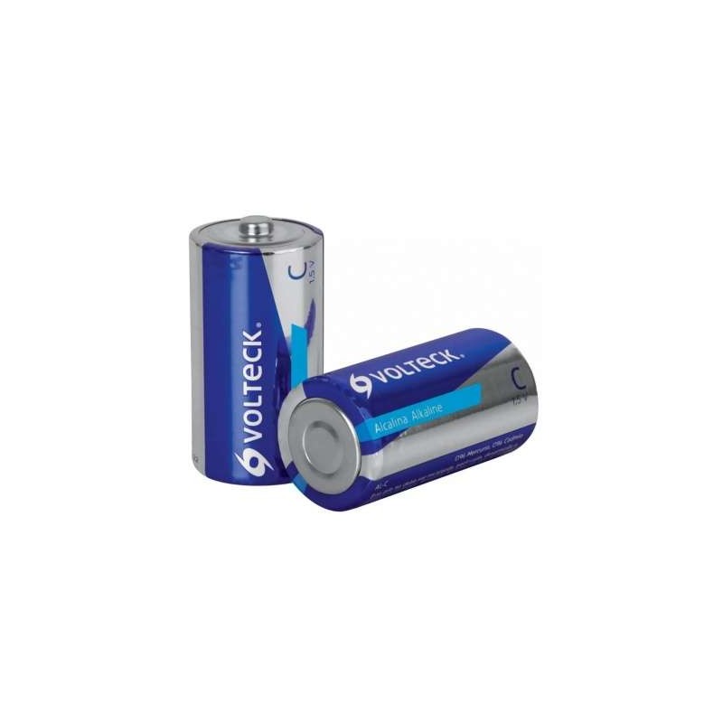 paquete 2 baterias c alcalina volteck
