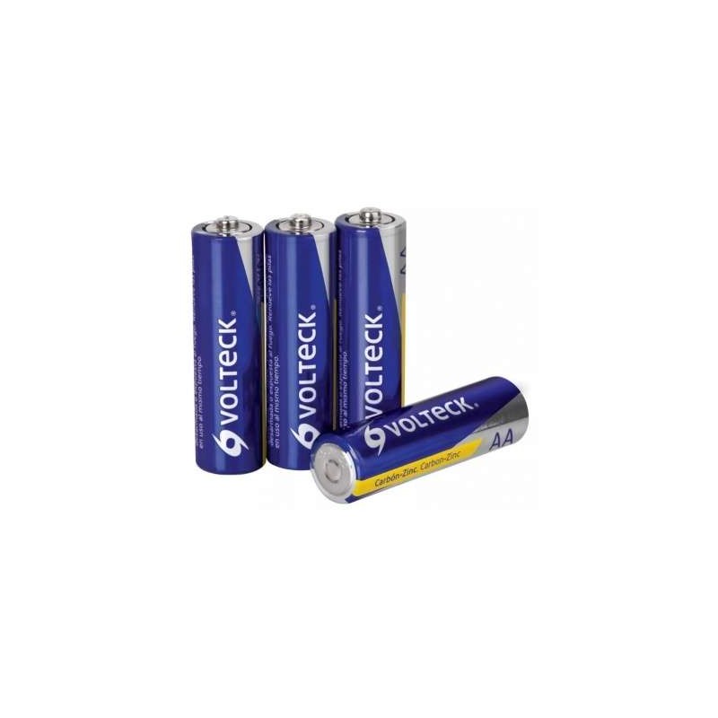 paquete 4 baterias aa carbon zinc volteck