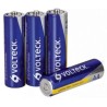paquete 4 baterias aa carbon zinc volteck