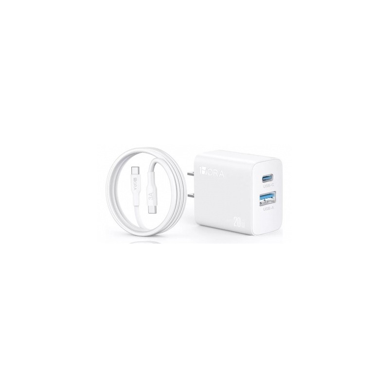 cargador 1hora de doble puerto 20w c   cable c a c