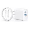 cargador 1hora de doble puerto 20w c   cable c a c